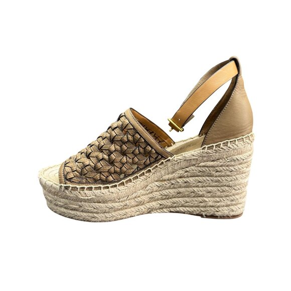 Tory Burch Shoes - Tory Burch Basketweave Espadrille Wedge sandal Women's Leather Size 9M WORN ONCE